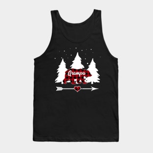 Grampa Bear Buffalo Red Plaid Matching Family Christmas Tank Top